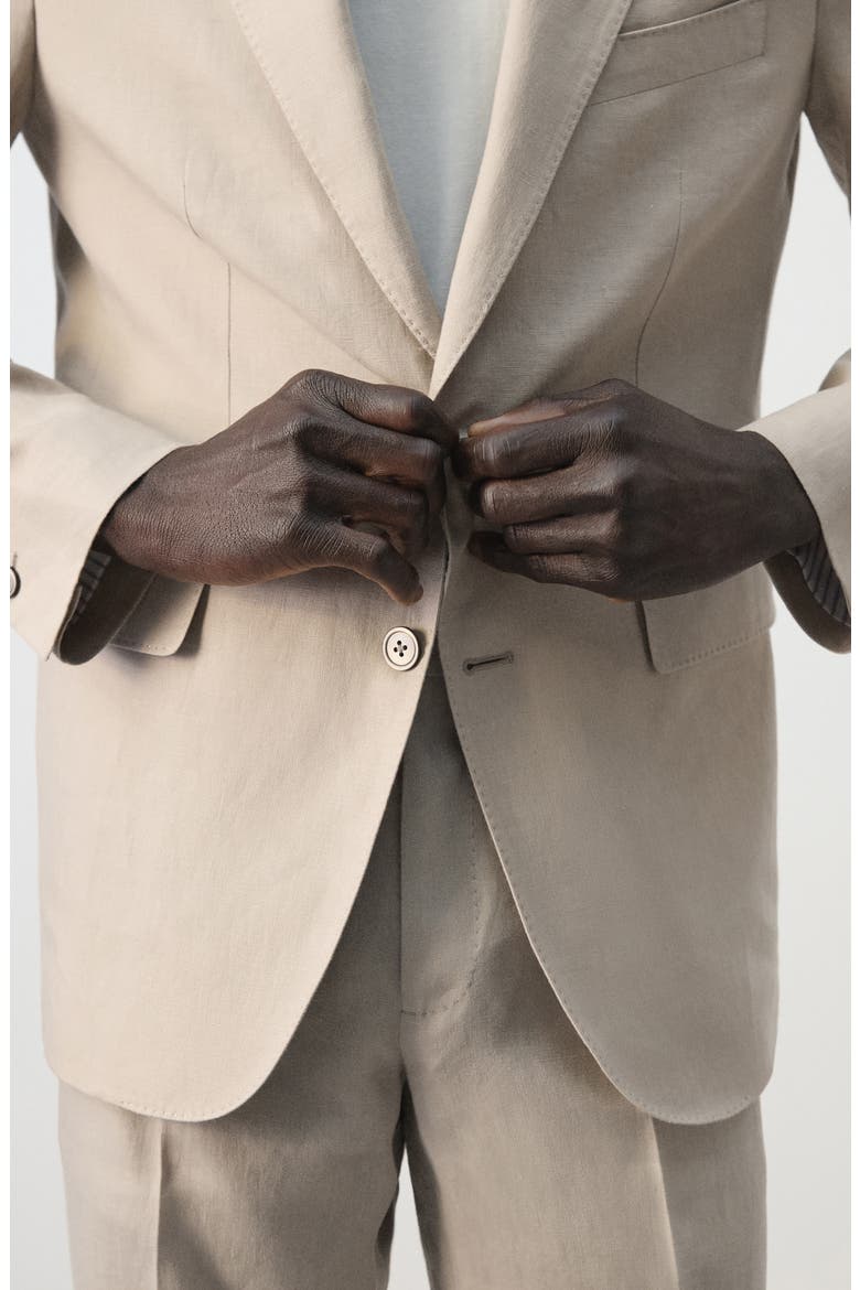 Amalfi Linen Slim Fit Blazer, Alternate, color, BEIGE