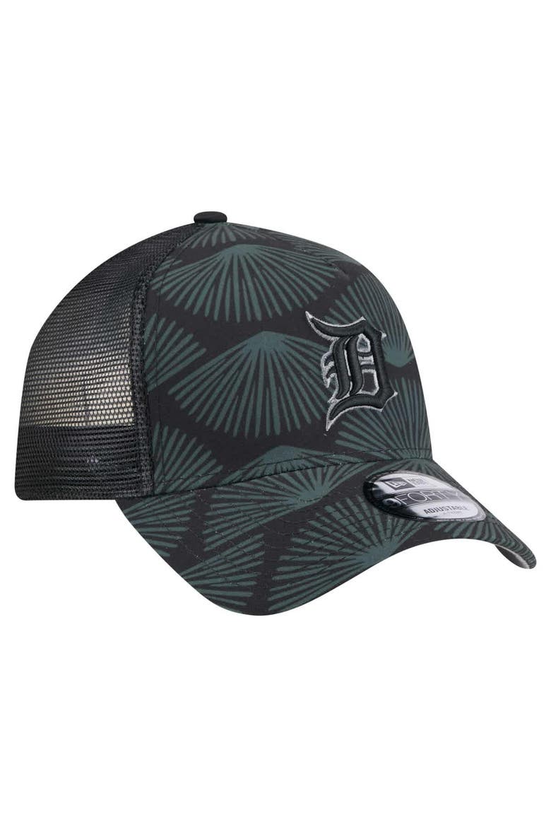 Men's New Era  Black Detroit Tigers 9FORTY A-Frame Trucker Adjustable Hat, Alternate, color, Black