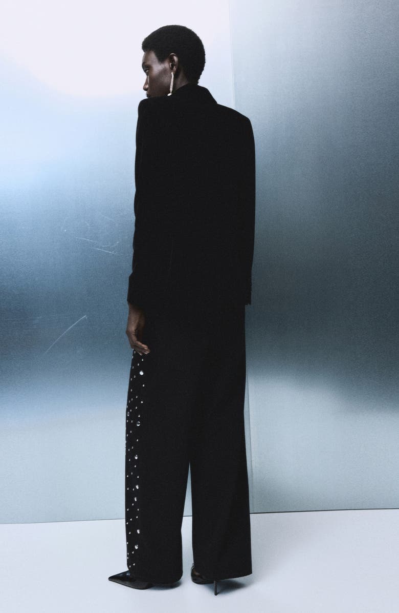 MANGO Stud Accent Straight Leg Jeans, Alternate, color,