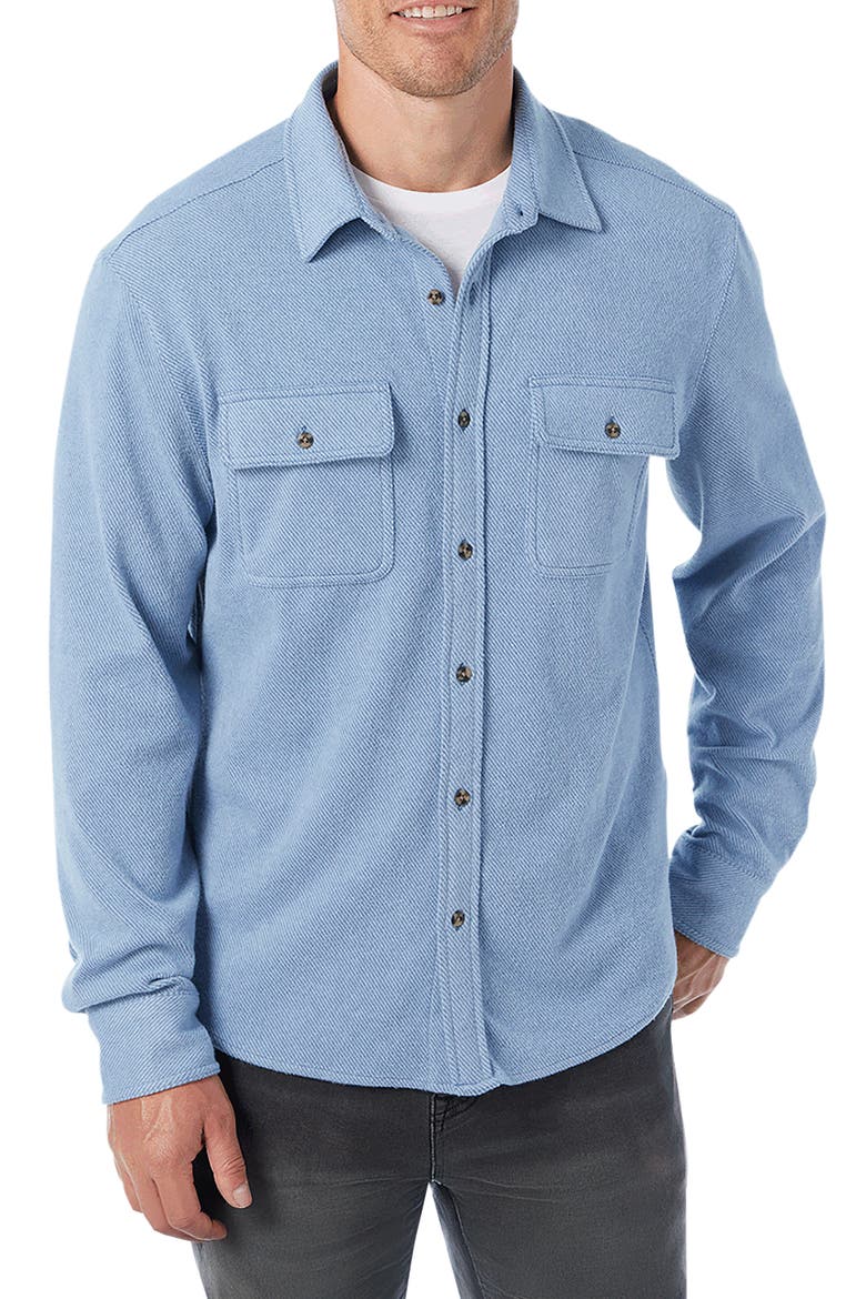 Dunewood Stretch Flannel Button-Up Shirt, Main, color, MARITIME TWILL