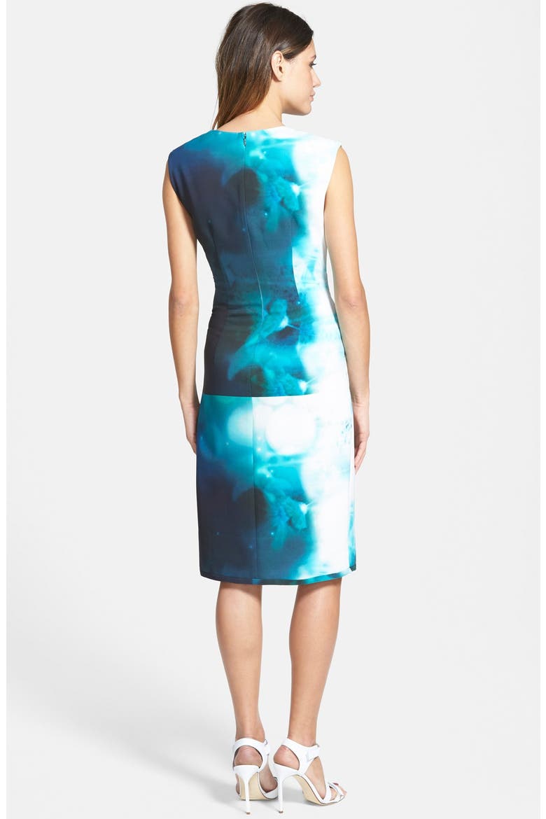 'Ginger' Draped V-Neck Sheath Dress, Alternate, color, SOFT JADE