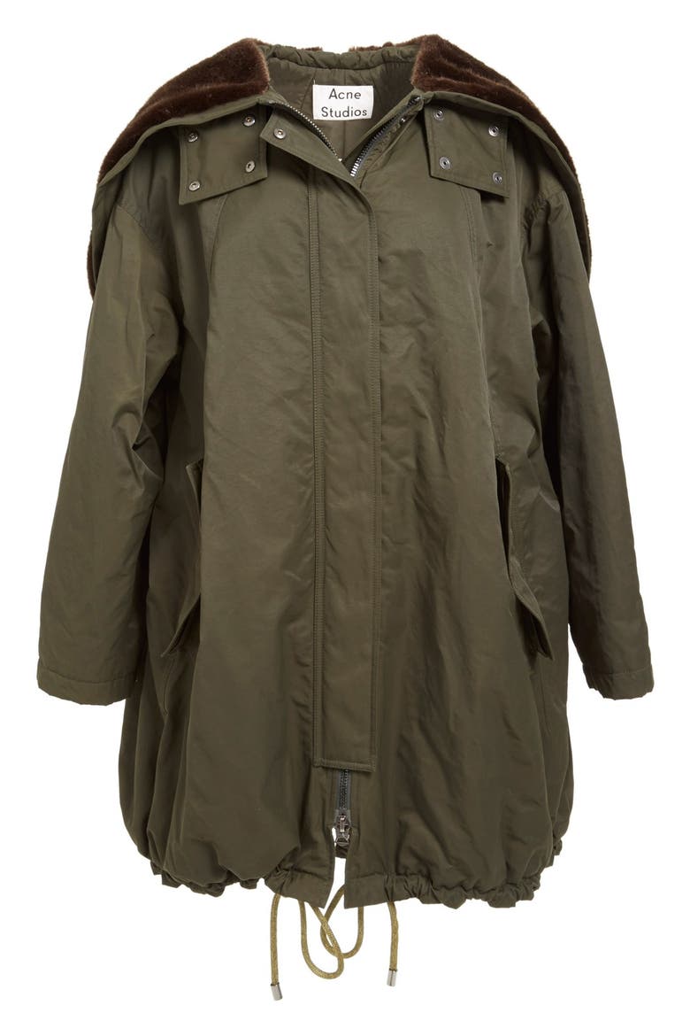 'Amory' A-Line Hooded Parka, Alternate, color, DARK GREEN