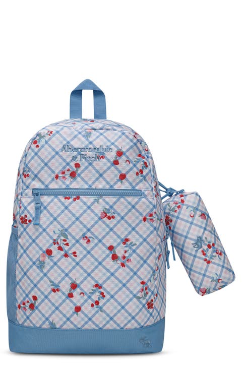 Kids' Floral Backpack & Pencil Bag Set