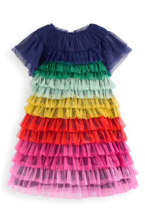 Kids' Rainbow Tiered Tulle Party Dress (Toddler, Little Kid & Big Kid)