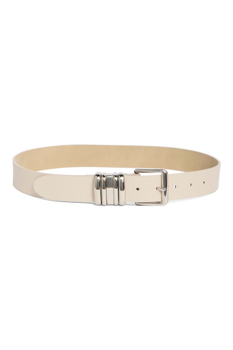 Multi Keeper Faux Leather Belt, Main, color, OATMEAL