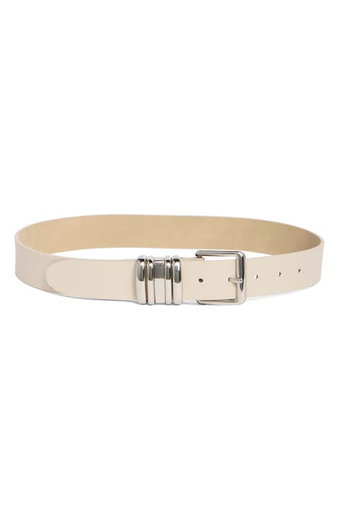 Multi Keeper Faux Leather Belt