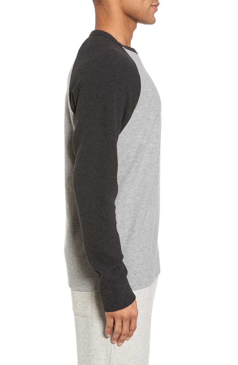 James Perse Thermal Knit Raglan Sweatshirt, Alternate, color, 