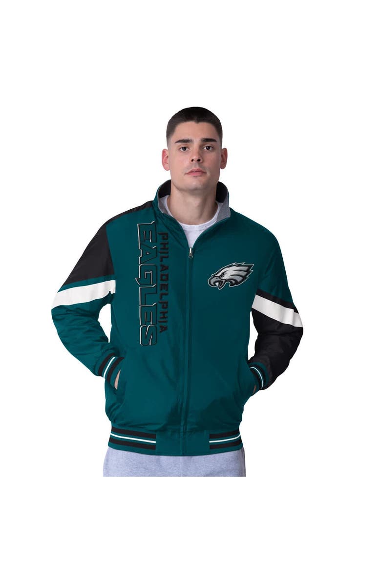 Men's G-III Extreme Midnight Green Philadelphia Eagles Strong Arm Reversible Full-Zip Jacket, Main, color, Green