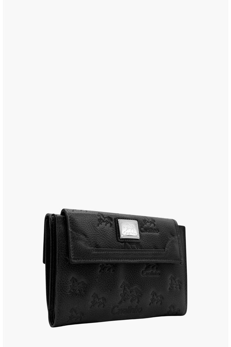Cavalo Lusitano Leather Wallet 207, Alternate, color, Black