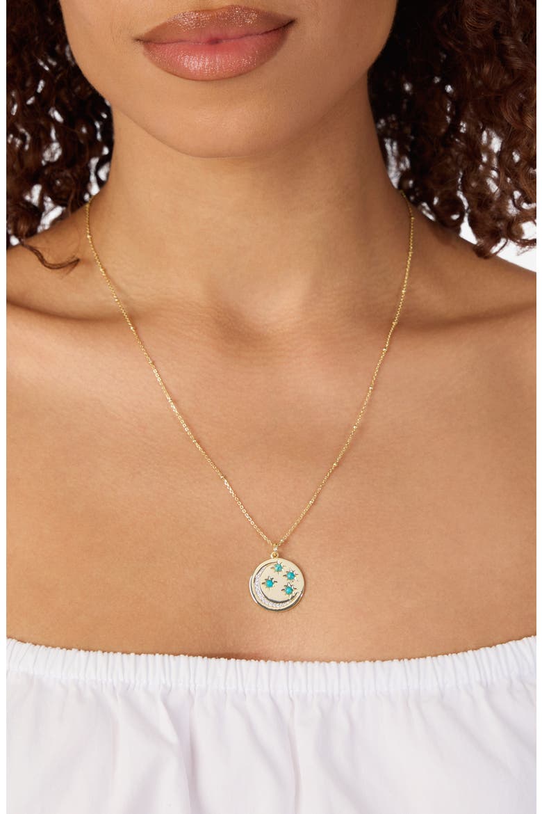 Moon Medallion Necklace, Alternate, color, GOLD