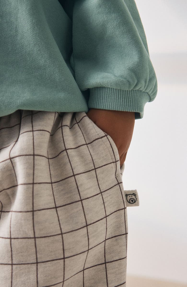 NEXT Kids' Bear Graphic Sweatshirt & Check Sweatpants Set, Alternate, color, Blue