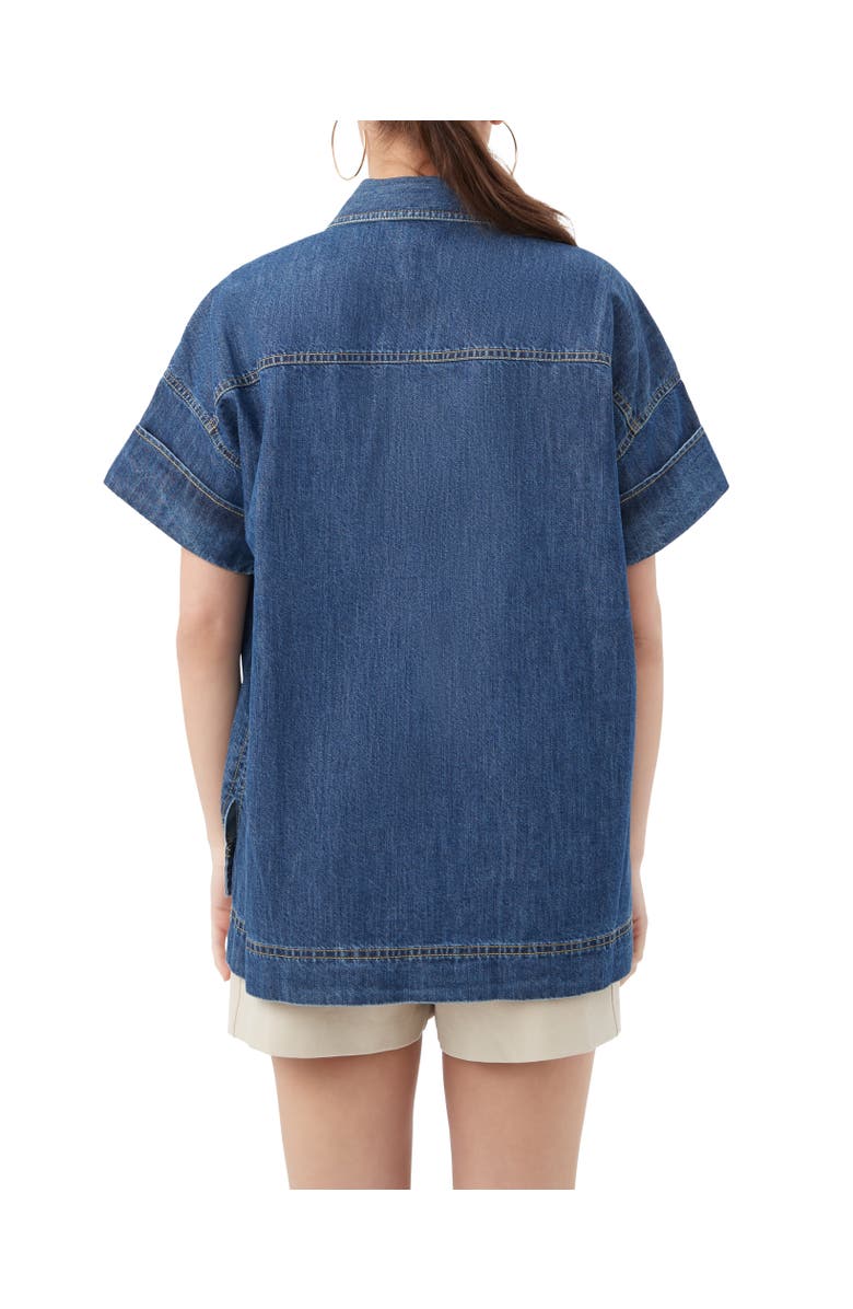 Trina Turk Opponent 2 Denim Button Up Top, Alternate, color, Indigo