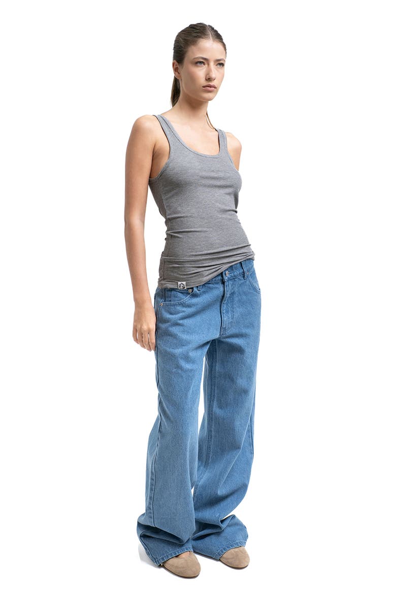 Moa Mid Waist Wide Leg Denim, Alternate, color, Light denim