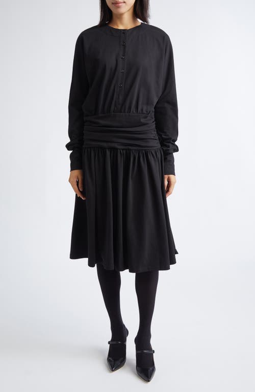 renaissance renaissance Joni Gathered Long Sleeve Jersey Dress in Black  product