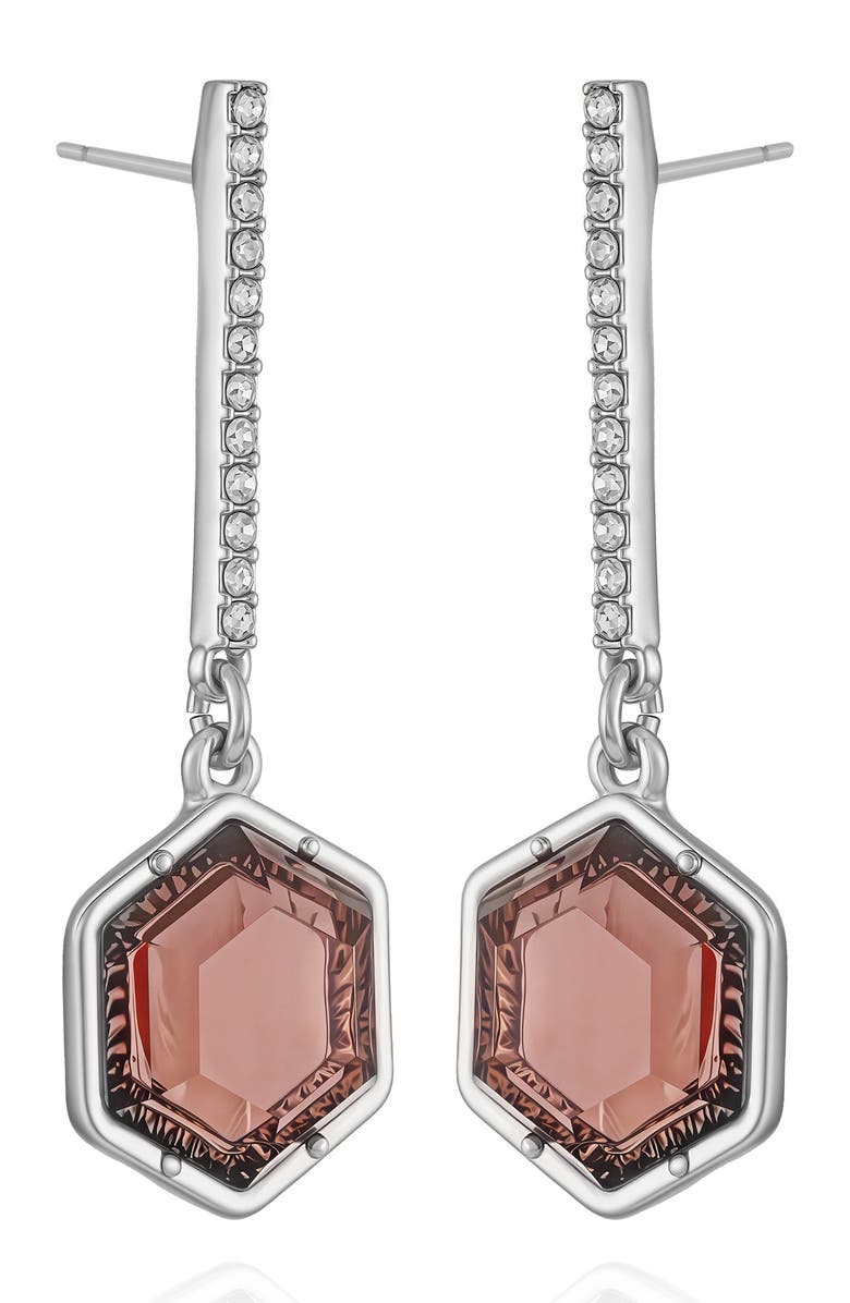 Vince Camuto Resin Stone Drop Earrings, Alternate, color, Silver Tone