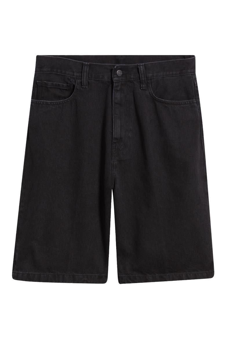 Landon Denim Shorts, Alternate, color, BLACK (STONE WASHED)
