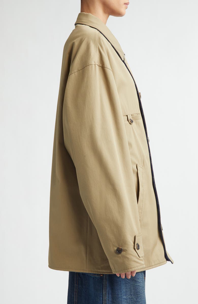 Maison Margiela Reversible Coat, Alternate, color, Beige/ Blue