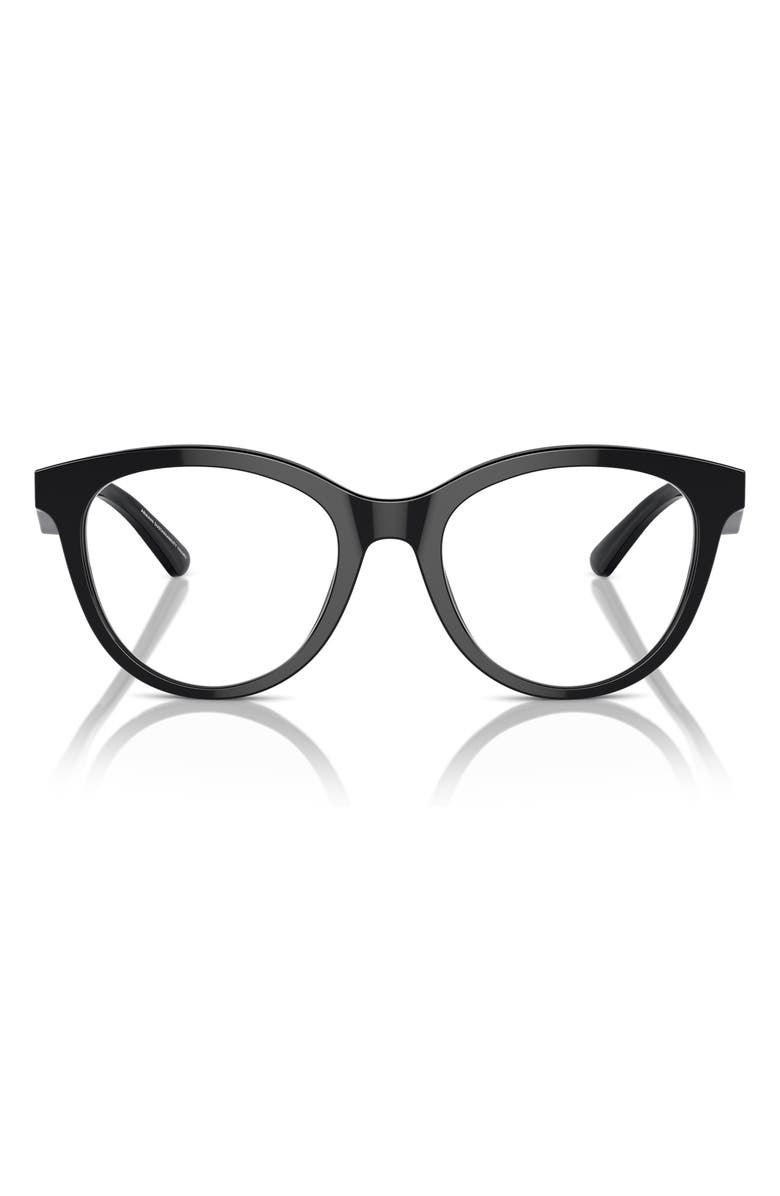 Emporio Armani 52mm Cat Eye Optical Glasses, Main, color, Shiny Black / Demo Lens