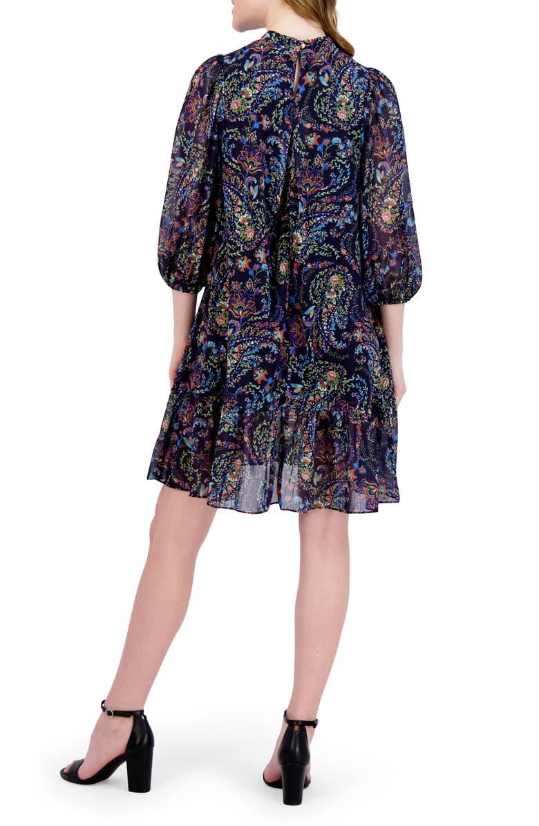 Julia Jordan Mock Neck Three-Quarter Sleeve Dress, Alternate, color, 