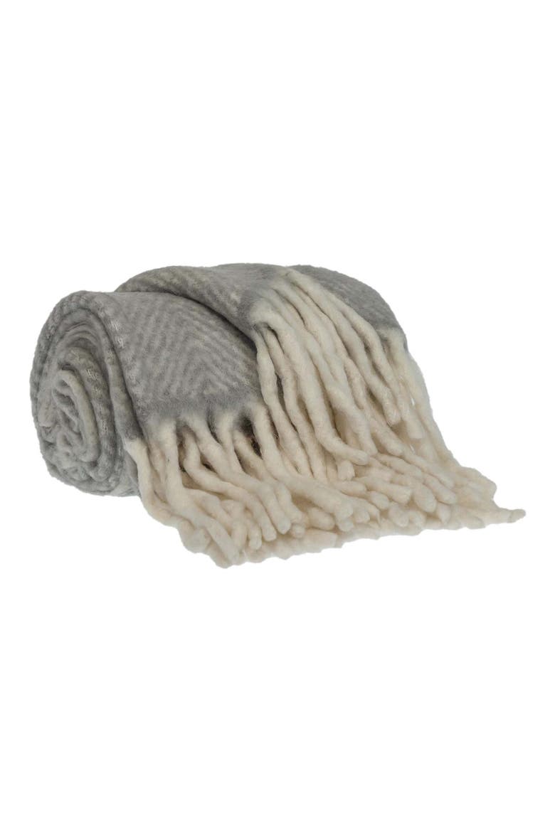 Nagar Fringe Throw Blanket, Alternate, color, GRAY