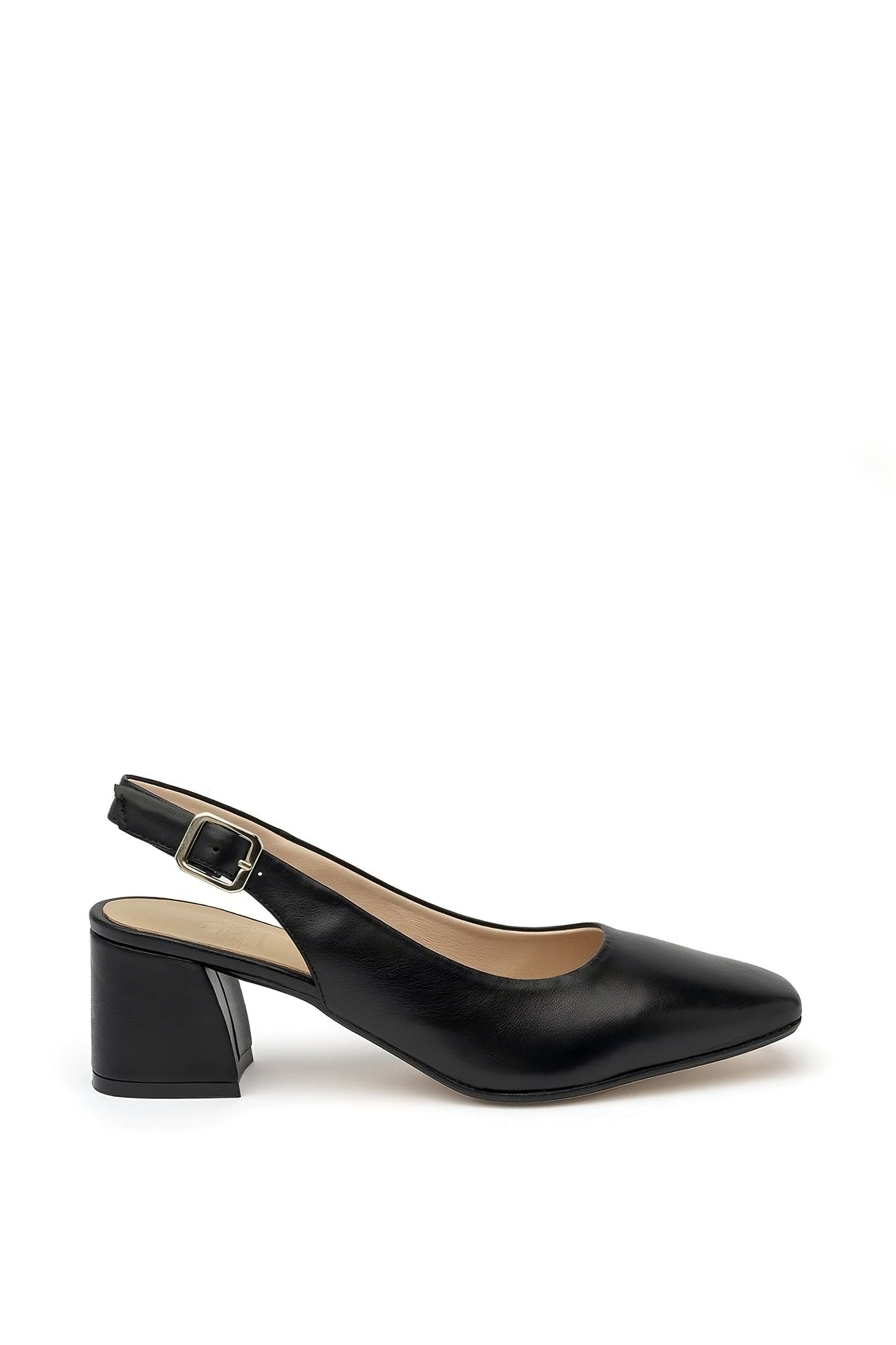 Menina Step Pia Leather Slingback Pump, Main, color, Black