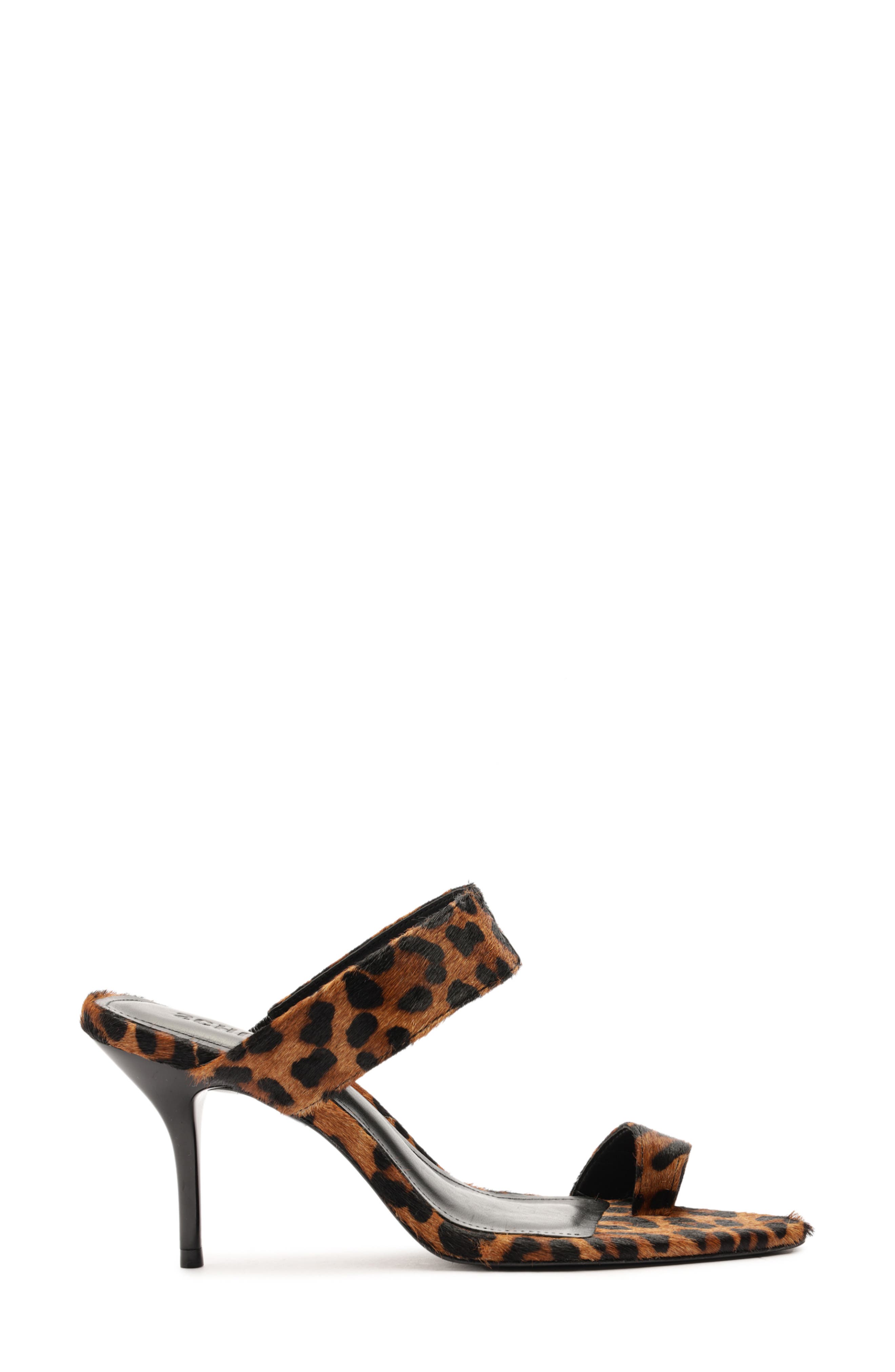 Schutz Melina Pointed Toe Slide Sandal, Alternate, color, Leopard