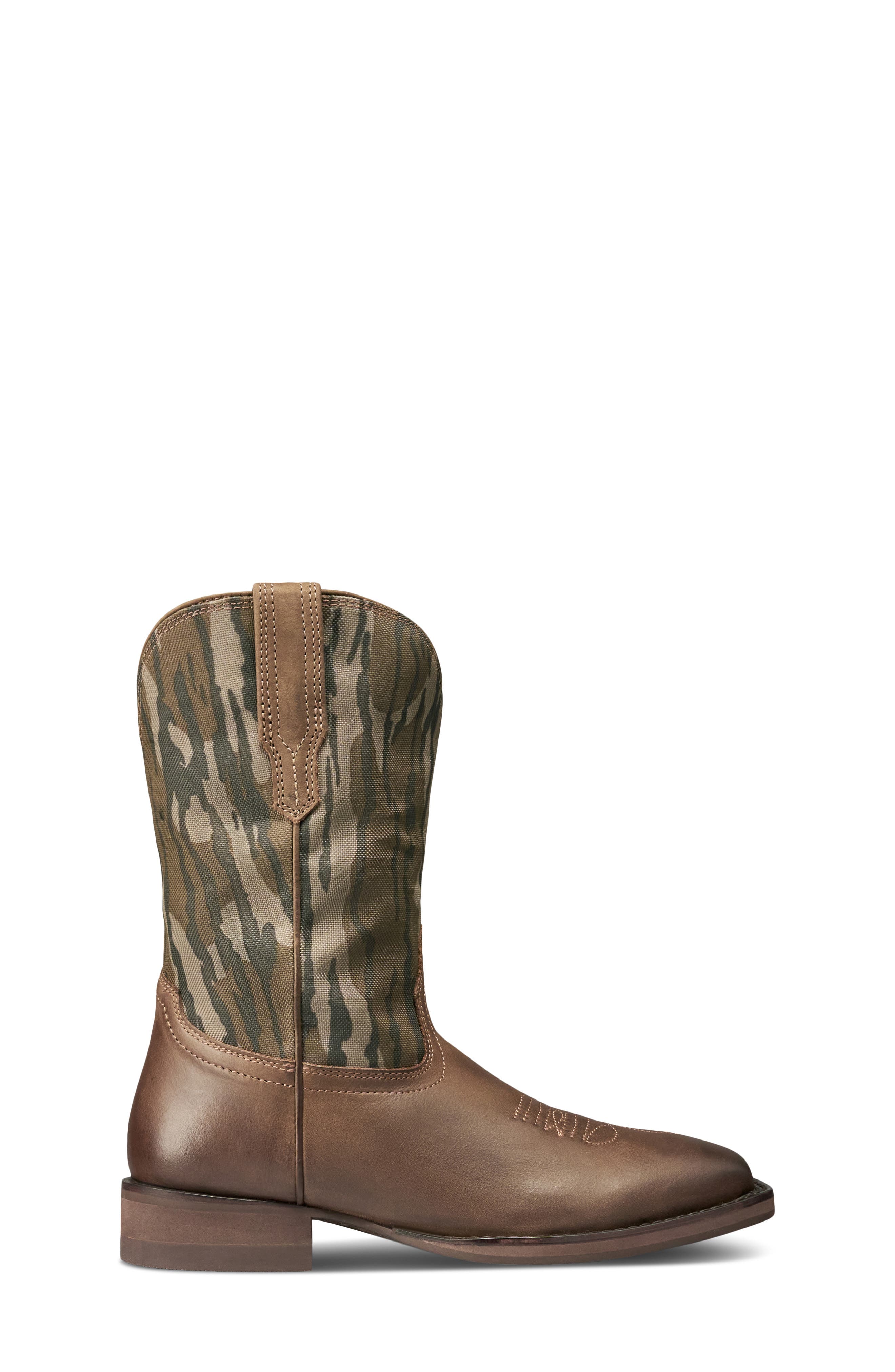 Kids' Tecovas x Mossy Oak Doc Leather Cowboy Boot, Alternate, color, ORIGINAL BOTTOMLAND