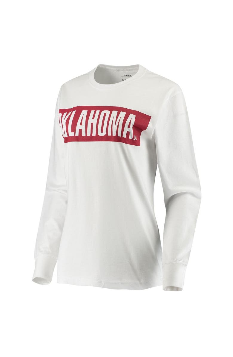 PRESSBOX Women's Pressbox White Oklahoma Sooners Big Block Whiteout Long Sleeve T-Shirt, Alternate, color, White