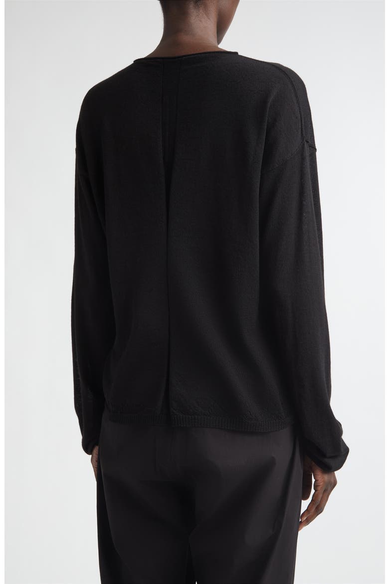 Virgin Wool Crewneck Sweater, Alternate, color, BLACK