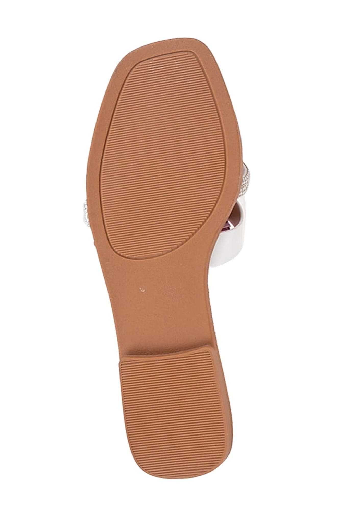 bebe Rhinestone Slide Sandal, Alternate, color, White