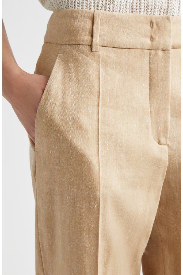 Drago Linen & Wool Slub Twill Ankle Pants, Alternate, color, 173 TAUPE COGNAC