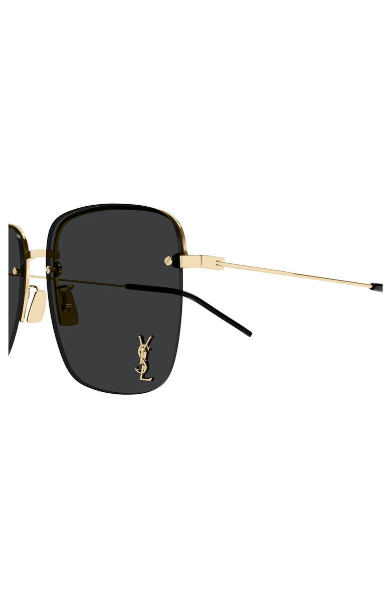 Saint Laurent 58mm Aviator Sunglasses, Alternate, color, Gold