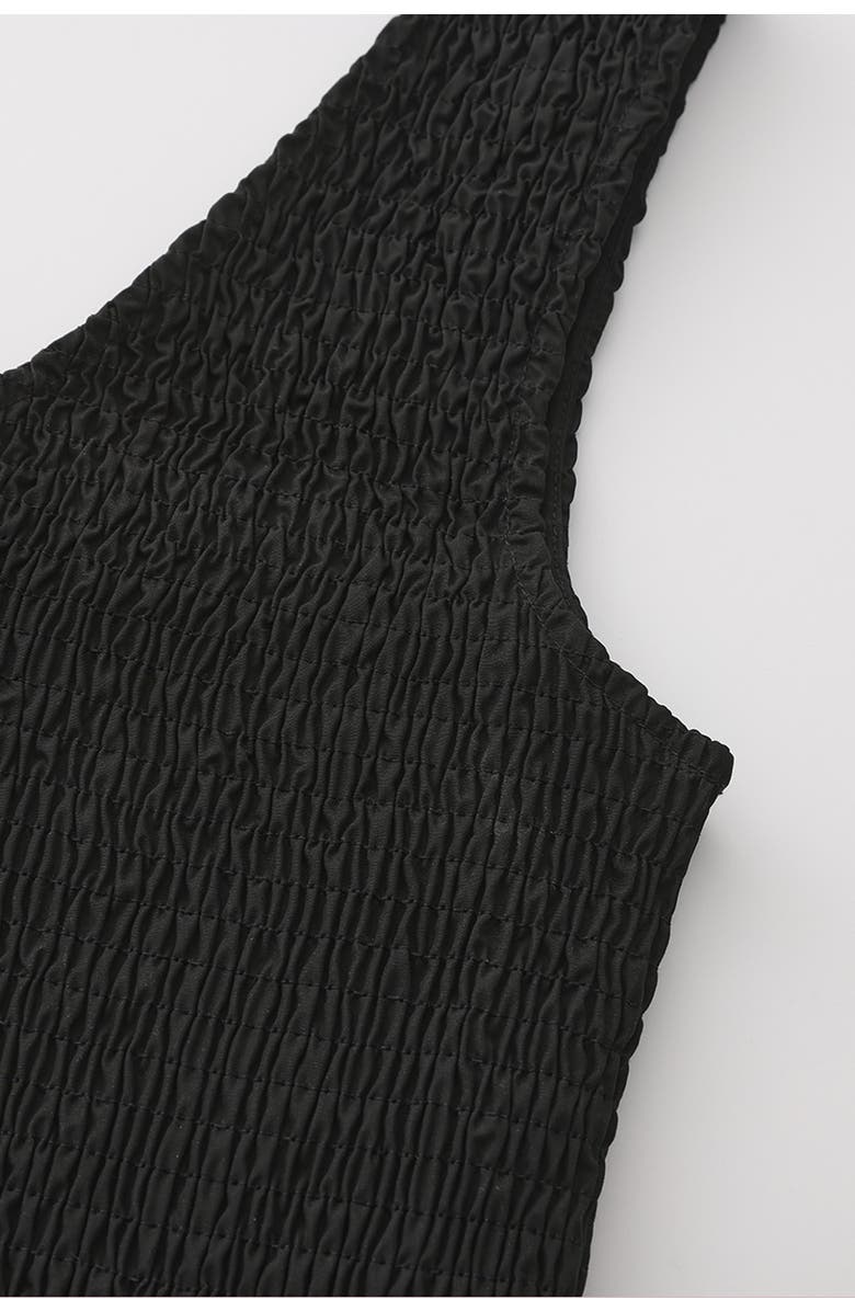 nuaje nuaje Bianca One-Shoulder Smocked Midi Dress, Alternate, color, Black & White