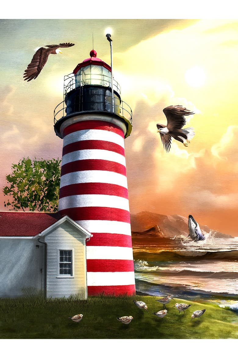 West Quoddy Lighthouse 1000 piece Jigsaw Puzzle for Adults, Alternate, color, Multicolor