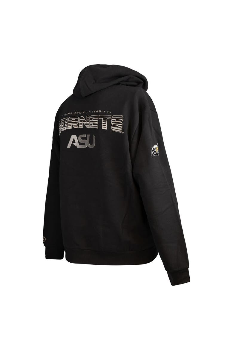 Men's FISLL  Black Alabama State Hornets Puff Print Sliced Pullover Hoodie, Alternate, color, Black