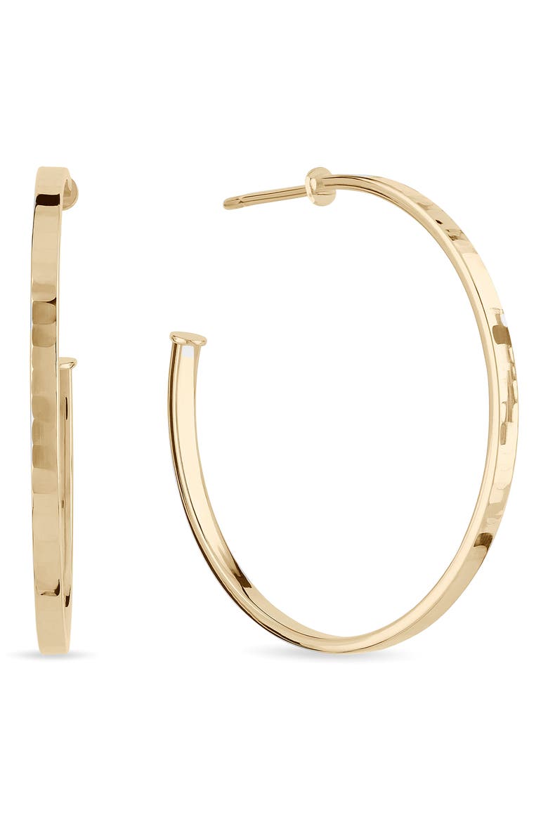 Hollow Flash 14K Gold Texture Hoop Earrings, Main, color, YELLOW