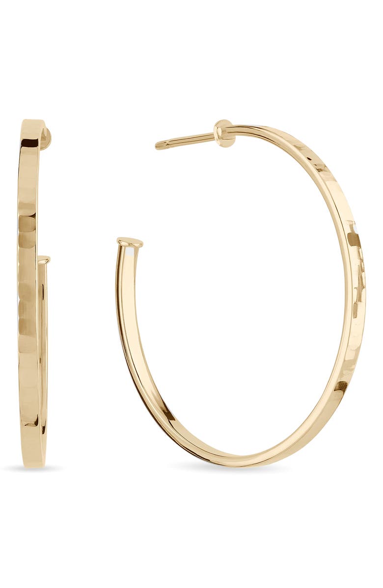 LANA Hollow Flash 14K Gold Texture Hoop Earrings, Main, color, Yellow