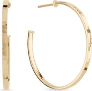 LANA Hollow Flash 14K Gold Texture Hoop Earrings