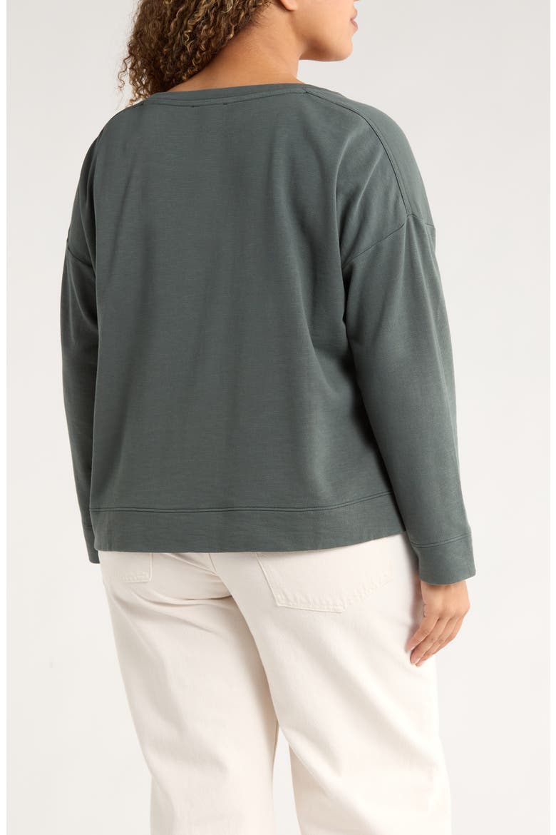 Ballet Neck Boxy Organic Cotton Terry Top, Alternate, color, EVERGLADE