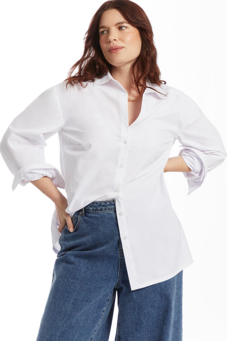 Poplin La Vie Tunic, Alternate, color, WHITE