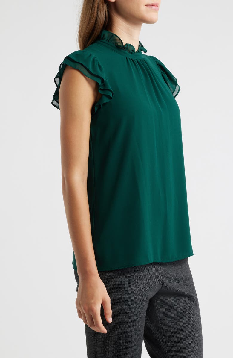AK ANNE KLEIN Ruffle Sleeveless Top, Alternate, color,