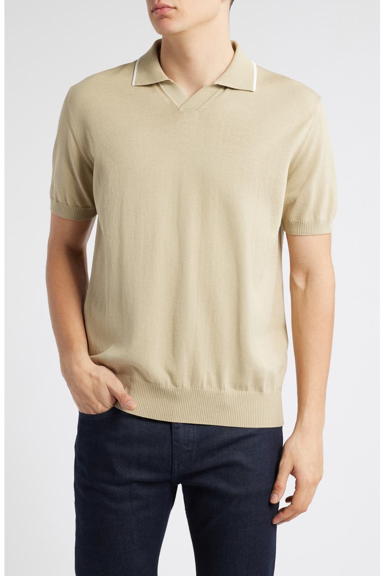 Regular Fit Johnny Collar Polo, Main, color, BEIGE
