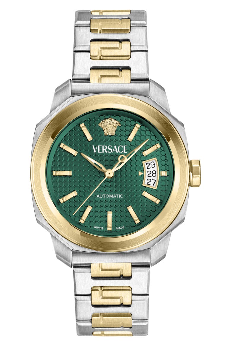 Dylos Two-Tone Bracelet Strap Automatic Watch, 42mm, Main, color, TWO TONE