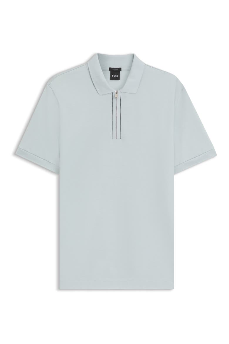 Paras Quarter Zip Cotton Polo, Alternate, color, OPEN BLUE
