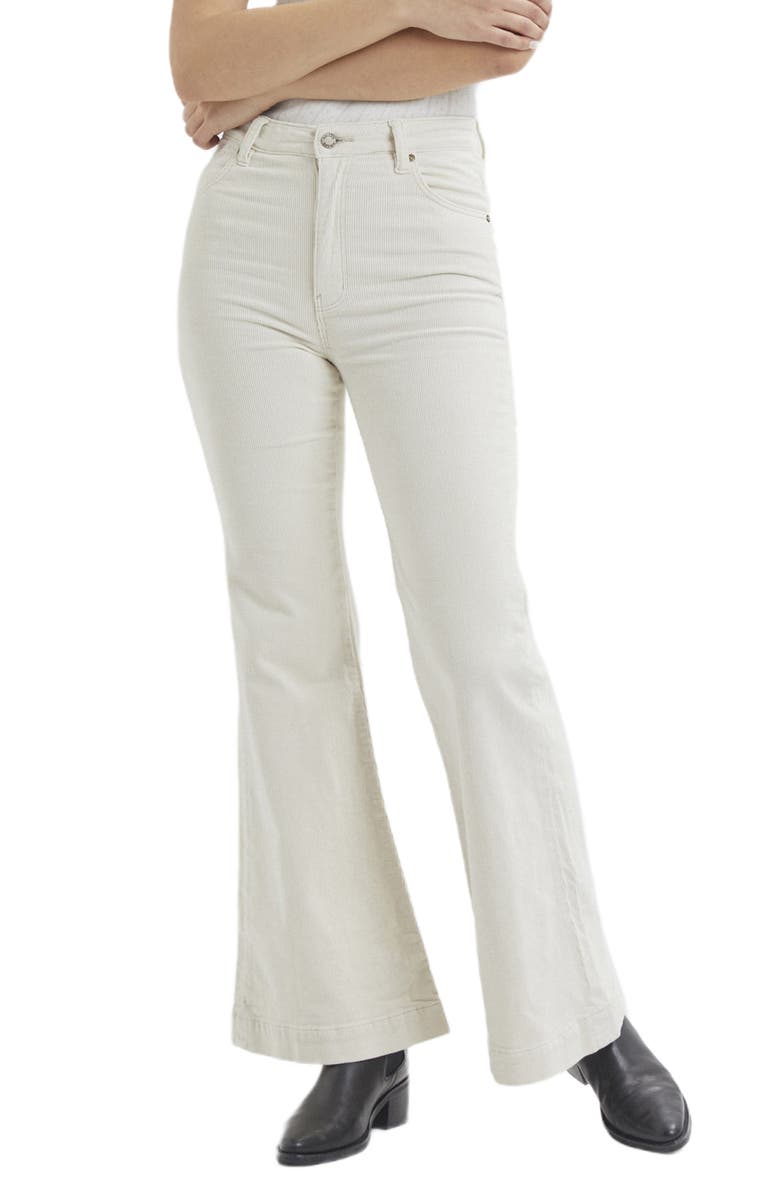 Rolla’s Eastcoast Flare Leg Corduroy Pants, Main, color, Vanilla Cord