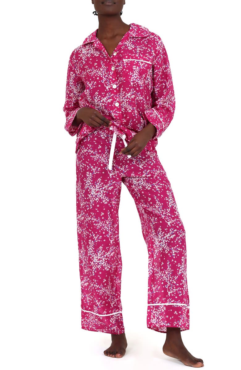 Papinelle Cheri Blossom Cotton & Silk Pajamas, Alternate, color,