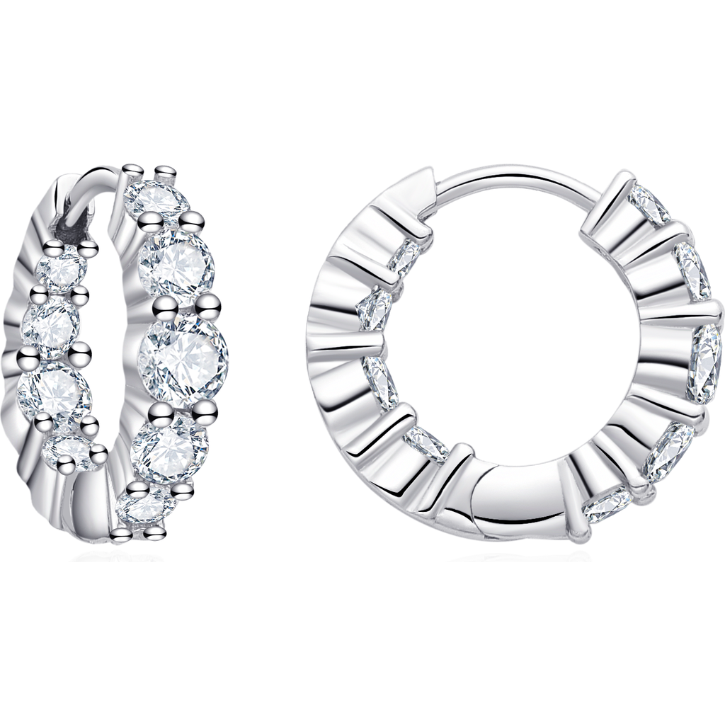 Untamed Petals Riviera Crystal Hoops In Metallic