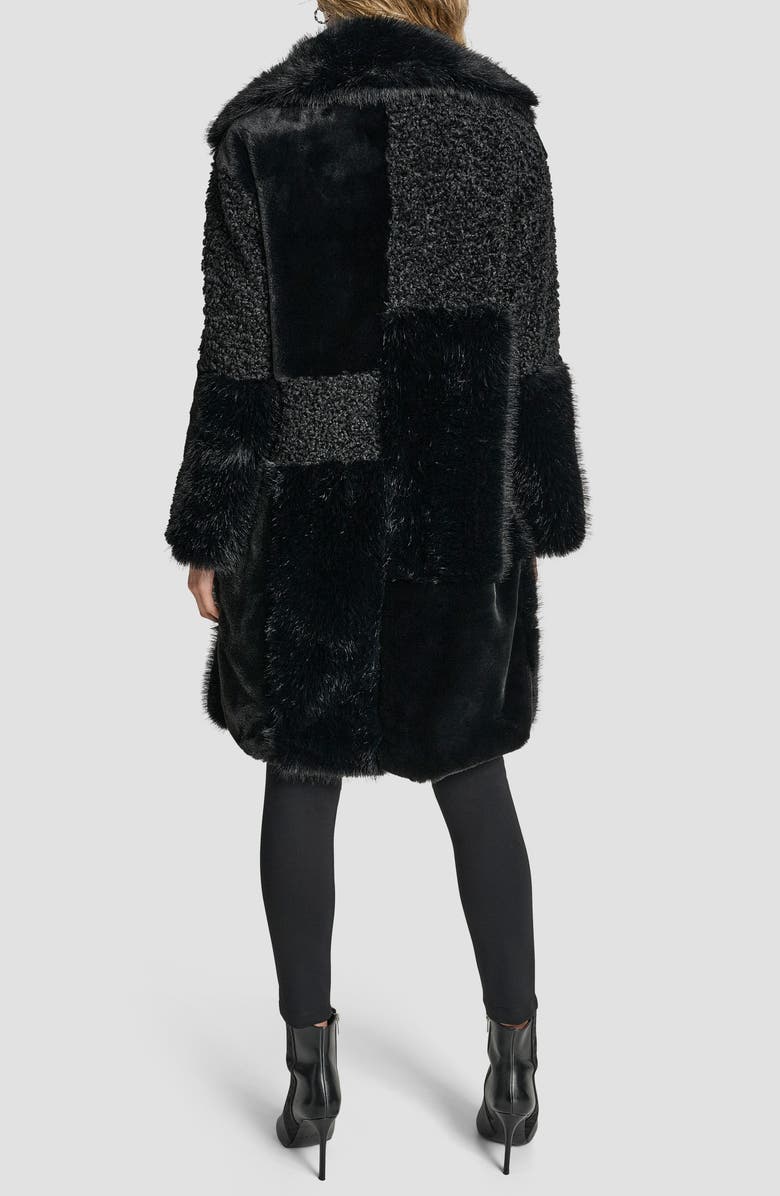 DKNY Patchwork Mixed Faux Fur Coat, Alternate, color, 