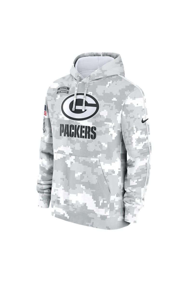 Youth Nike White/Gray Green Bay Packers 2024 Salute To Service Pullover Hoodie, Alternate, color, White