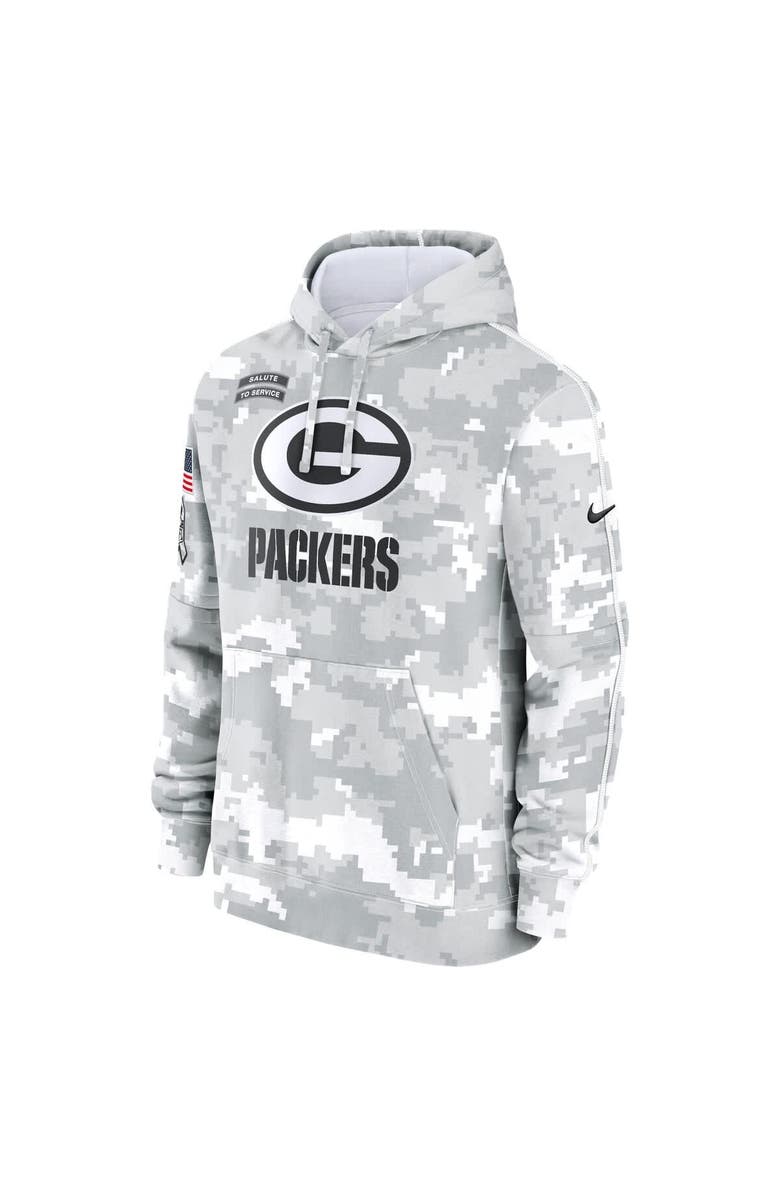 Nike Youth Nike White/Gray Green Bay Packers 2024 Salute To Service Pullover Hoodie, Alternate, color, 